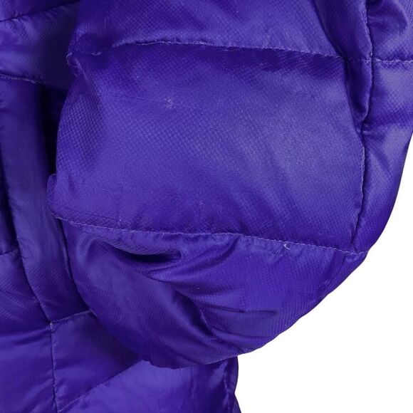 Lands End Long Down Parka Coat Women M Purple Pockets Hood Zip Up Winter - Picture 8 of 8